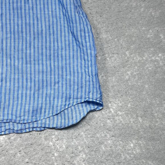 Tommy Bahama Shirt Womens Small Blue Stripe Sandswept Short Sleeve Cotton Blend - Picture 4 of 10